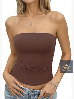Double Lined Non Slip Strapless Bandeau Top Y2K Sleeveless Going Out Summer